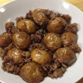 新じゃがと牛肉の甘辛煮♪